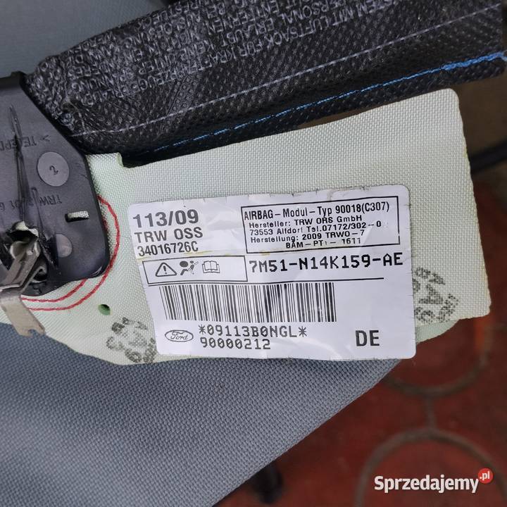 Kurtyna powietrzna LewaPrawa Ford Focus Mk2 FL