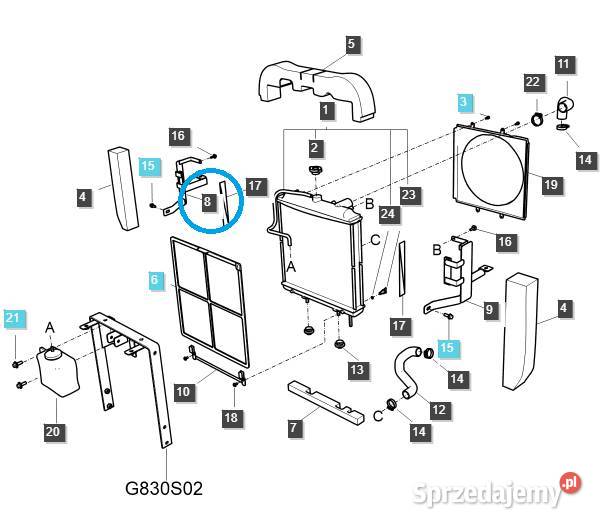 Mocowanie radiatora chłodnicy prawe TRG170 LS Tajęcina sprzedam