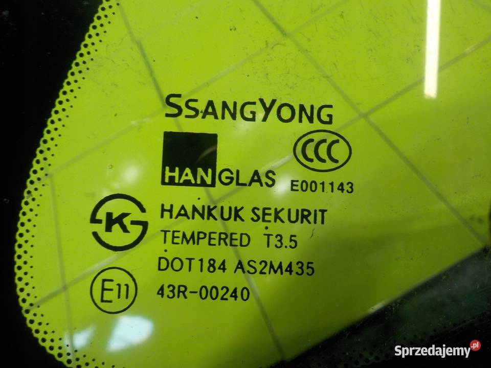 SSANGYOUNG RODIUS II TURISMO 20 B 14r szyba Karoseryjne Suków sprzedam