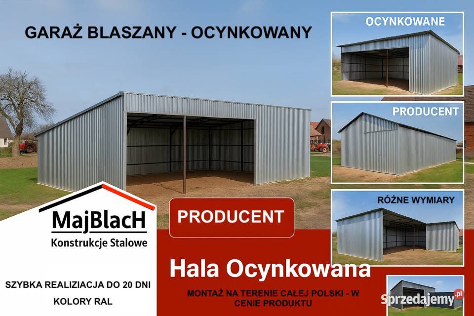 Jednospadowy Garaż Ocynkowany Garaż Blaszany