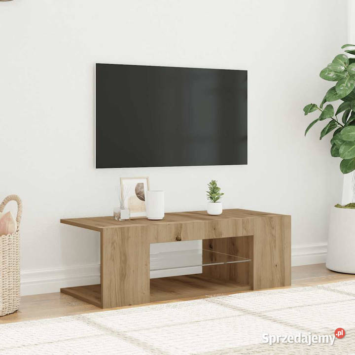 Szafka pod TV z oświetleniem LED dąb artisan Warszawa