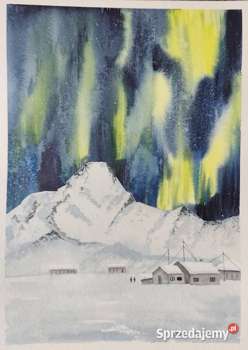 Akwarela Akwarelka Obraz pt Zorza Gdańsk