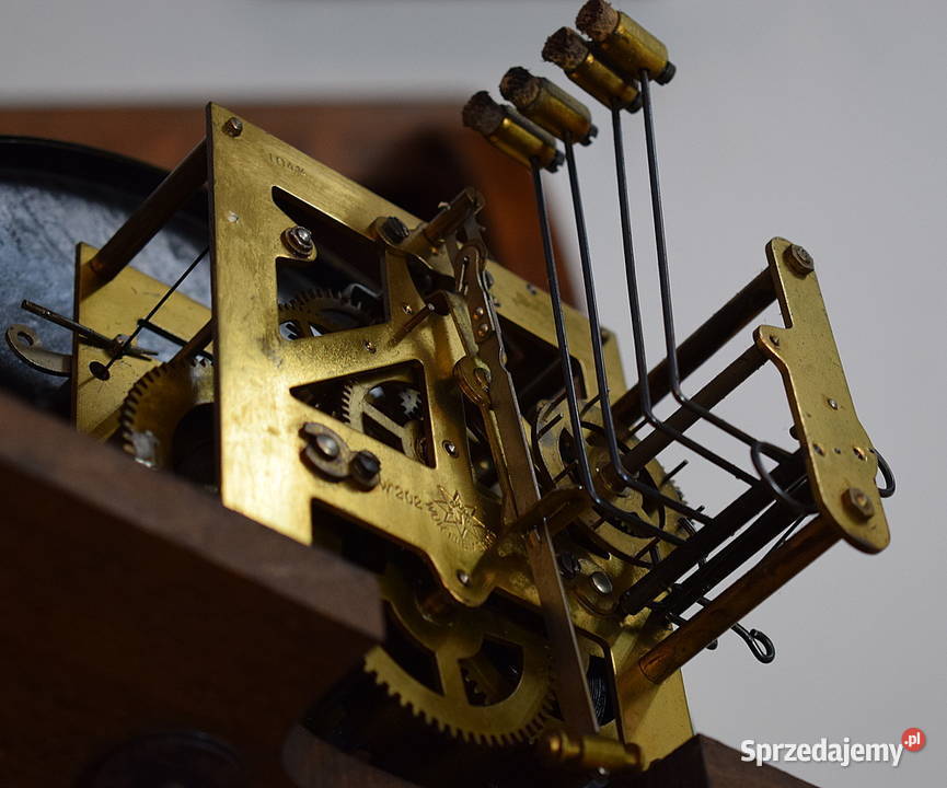 Stary zegar wiszący Junghanas sygnowany witraż Świdnica