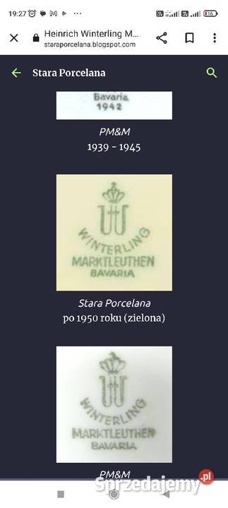 Zestaw śniadaniowy trio Porcelana Winterling łódzkie sprzedam