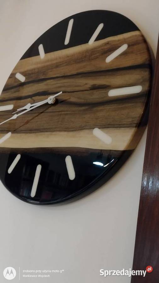 Zegar Drewno z żywicą Zegary lubelskie Zamość