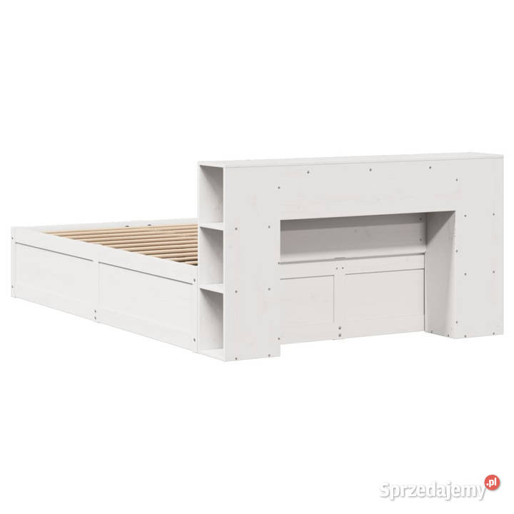 Rama łóżka bez materaca biała lite drewno 146cm Łóżka Warszawa sprzedam