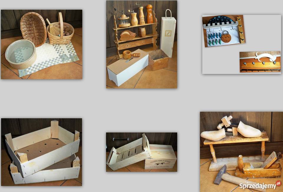 Drewniana skrzynka kosz wieszak poroże inny kolor Warszawa