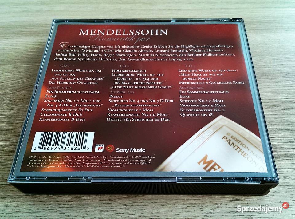 Felix Mendelssohn Romantik pur 3CD Digipack Płyty i kasety Kraków