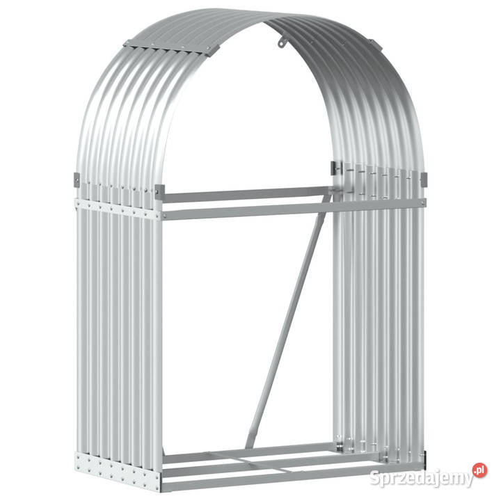 Stojak na drewno srebrny 80x45x120 stal mazowieckie