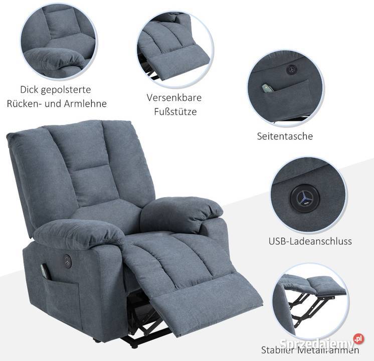 Fotel z funkcją odchylania pilot zdalnego Brzesko