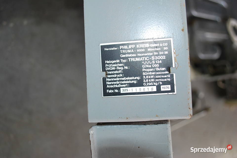 PIECOGRZEWANIE GAZOWE TRUMA TRUMATIC S3002 Przyczepy i naczepy mazowieckie Grzebowilk