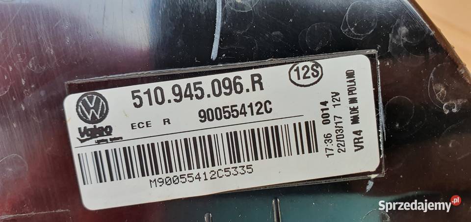 VW GOLF SPORTSVAN LAMPA TYŁ PRAWA 510945096 lampy tylne