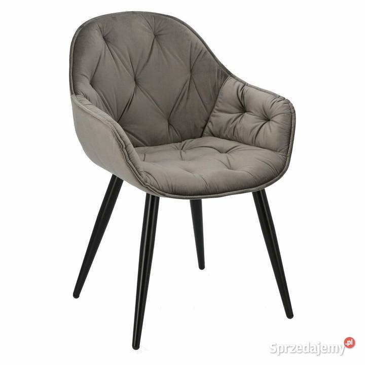 KRZESŁO TAPICEROWANE BROOKE 2 VELVET SZARE