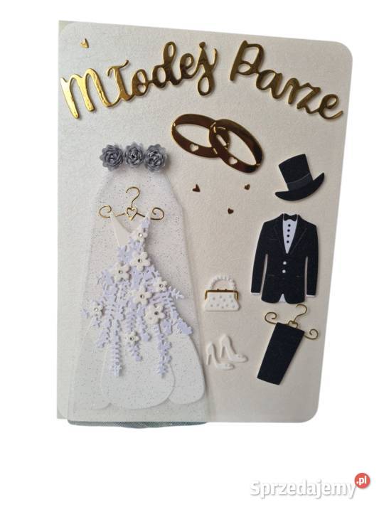 Kartka ślubna z welonem Brzeziny