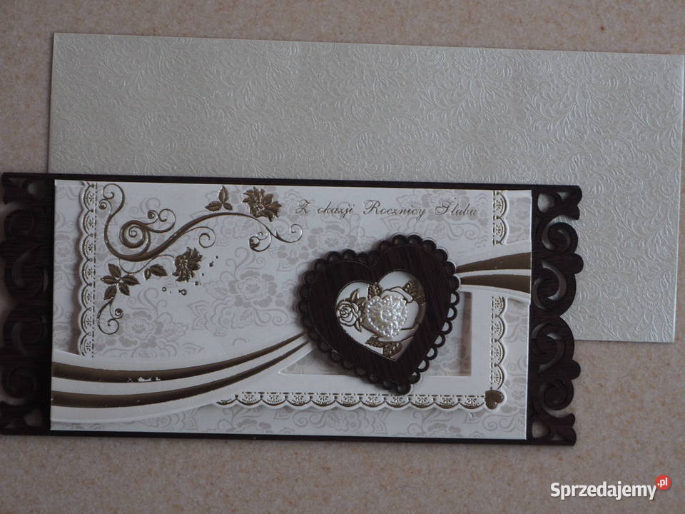 Kartka Rocznicy Rocznica ŚLUBU Drewno Karta Warszawa sprzedam
