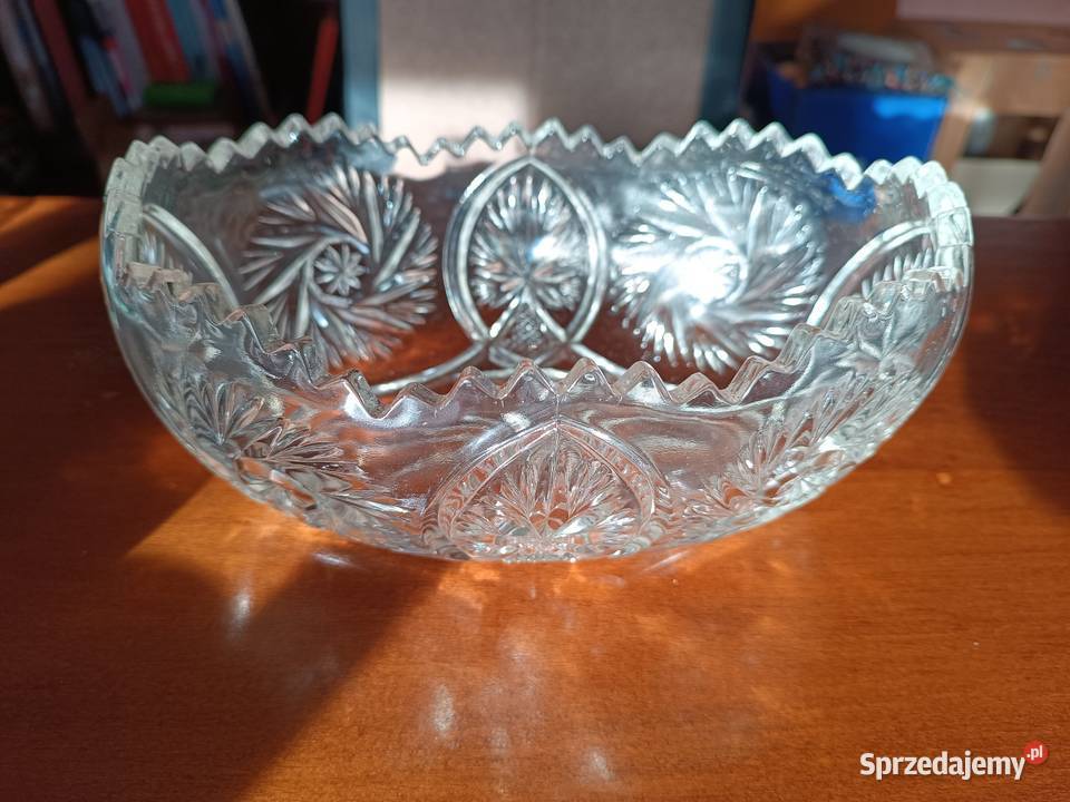 Szala owalna szkło prasowane kryształ VINTAGE Szczyrk
