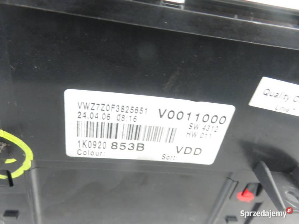 LICZNIK VW GOLF V 19 TDI 1K0920853B 110080246080 małopolskie sprzedam