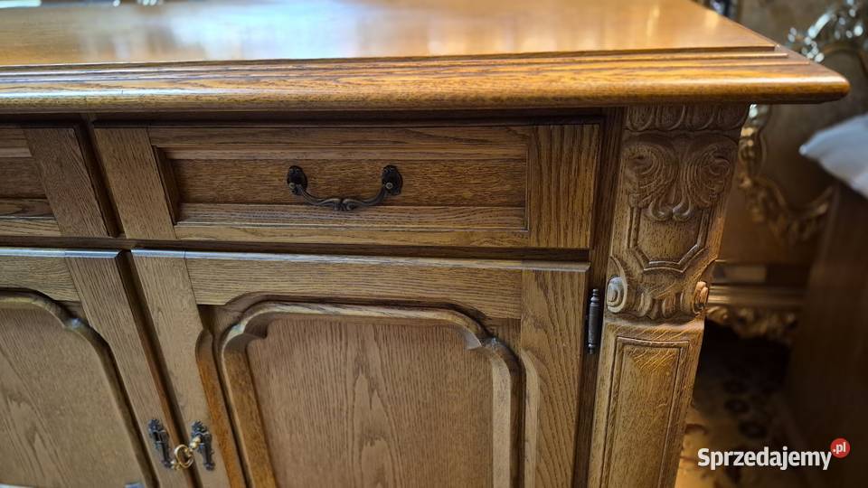 Duża komoda dębowa rzeźbiona dąb rustykalny Sypniewo
