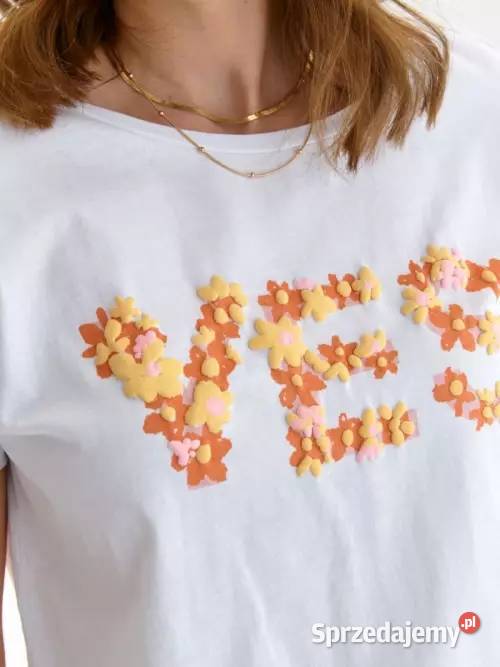 biały tshirt z nadrukiem Drywash Olkusz sprzedam