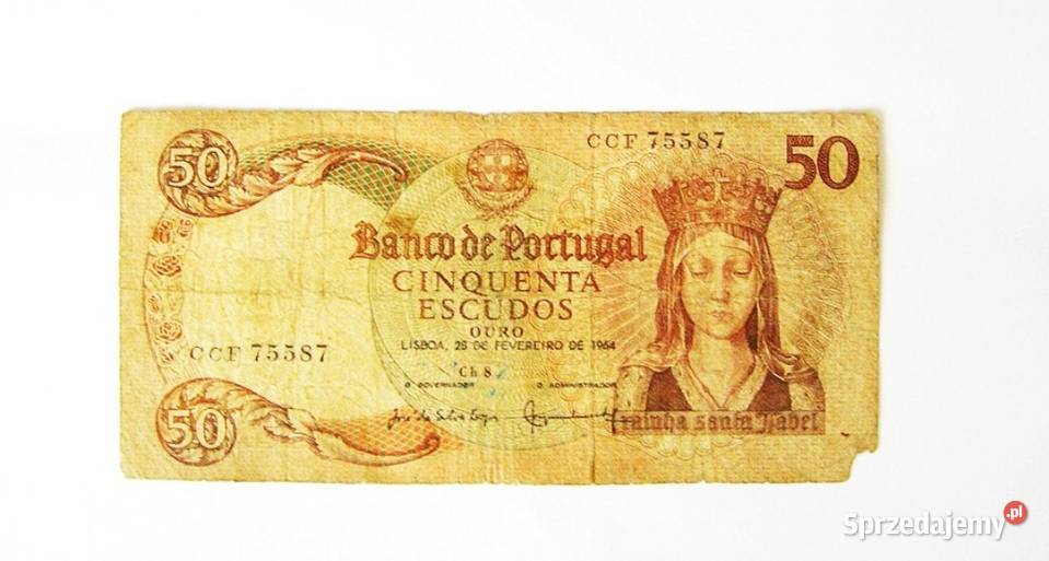 PORTUGALIA 50 ESCUDOS 1964 UNIKAT NUMER P168a10 zachodniopomorskie