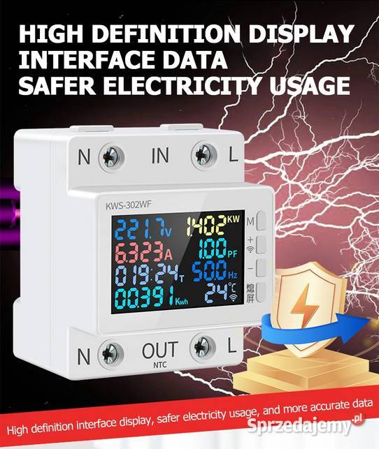 Wielofunkcyjny licznik energii WiFi Tuya Trześniów