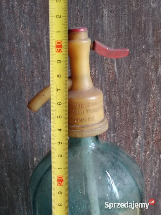 Stary szklany syfon zabytek PRL GZPT Gliwice