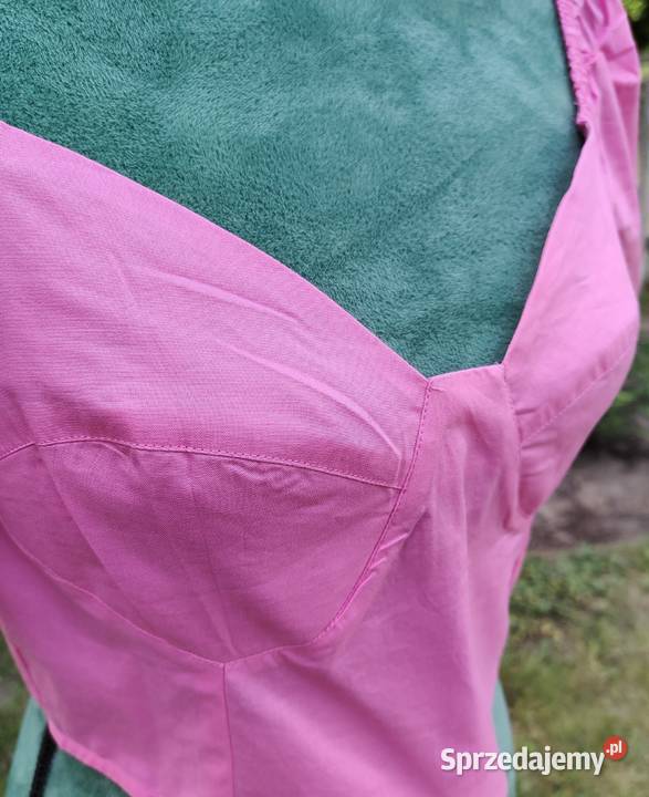 Różowy top Sinsay M 38 gorsetowy bufki barbie Szczecin sprzedam