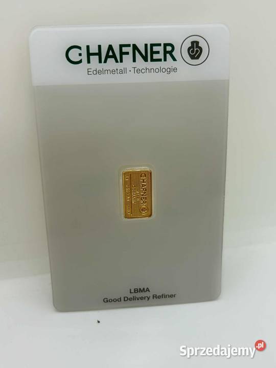 Złota Sztabka pr 999 2g CHAFNER Pudełeczko Elbląg