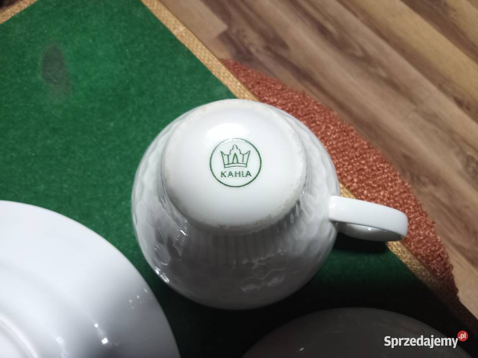 Piękne trio Śniadaniowe Porcelana i szkło Promnice