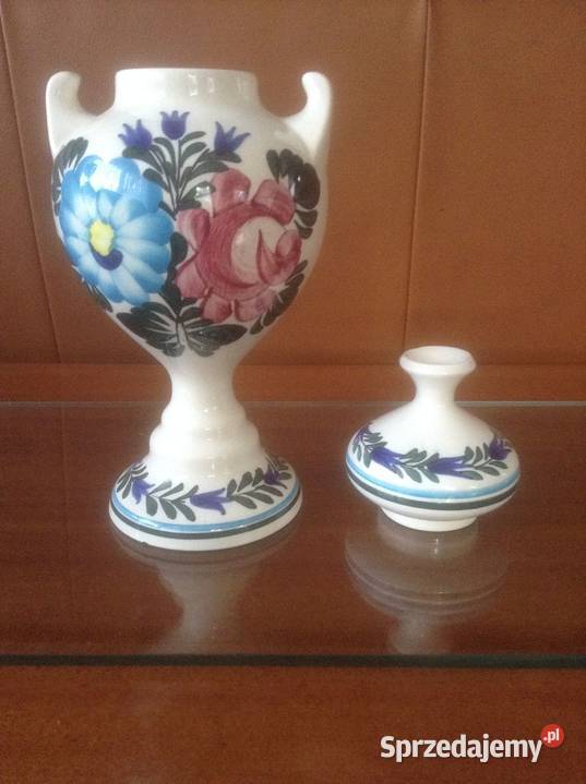 Wazon fajansowy z uchwytami i przykrywką Koło opolskie Opole sprzedam