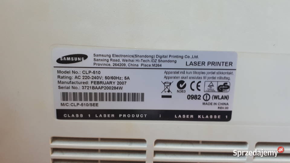 Drukarka Samsung CLP 510 Color Laser Printer Gliwice