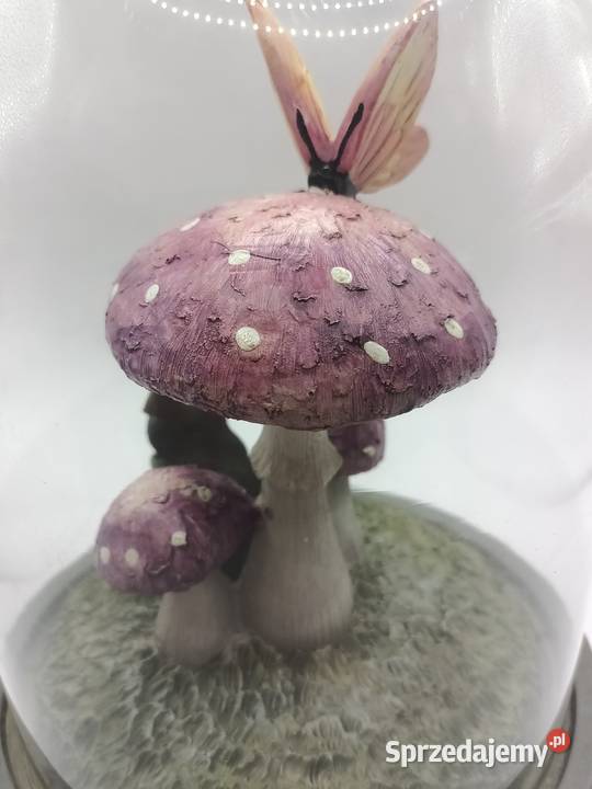 Figurka rzeźba pod szkłem mała szara myszka z