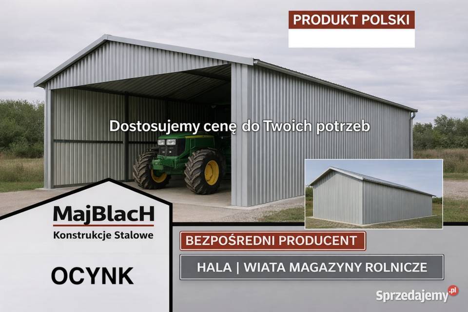 OCYNKOWANA Wiata Hala Garaż Blaszany PRODUCENT Sprzedaż opolskie Nysa sprzedam