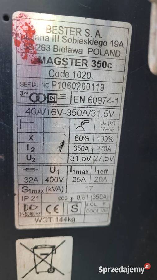 Migomat Bester Magster 350C Spawarka Pułautomat Dobczyce