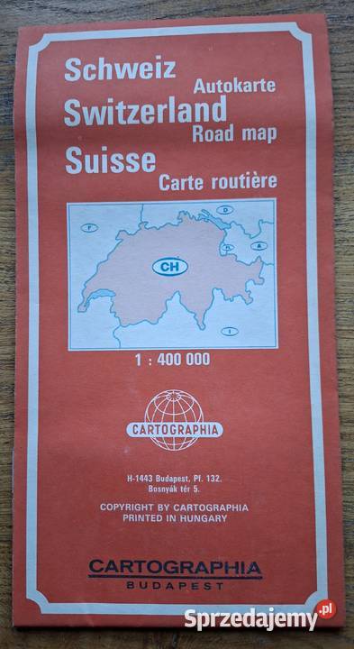 Schweiz Switzerland Road map Cartographia Kraków