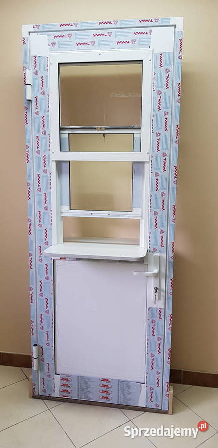 Drzwi aluminiowe z oknem do sklepu kuchni baru Świecko