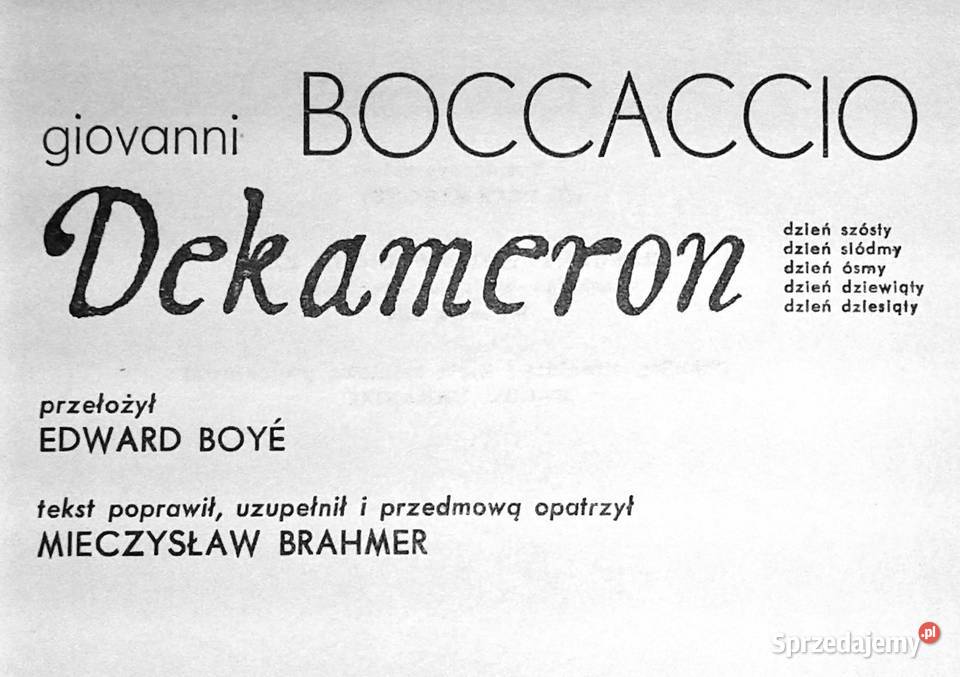 Dekameron Tom 12 Giovanni Boccaccio lubelskie