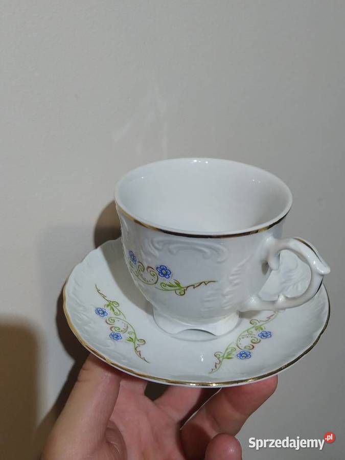 Ćmielów filiżanki podstawki stara porcelana małopolskie