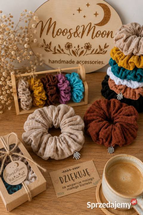Ręcznie szyte gumki Scrunchies Oversize Alwernia