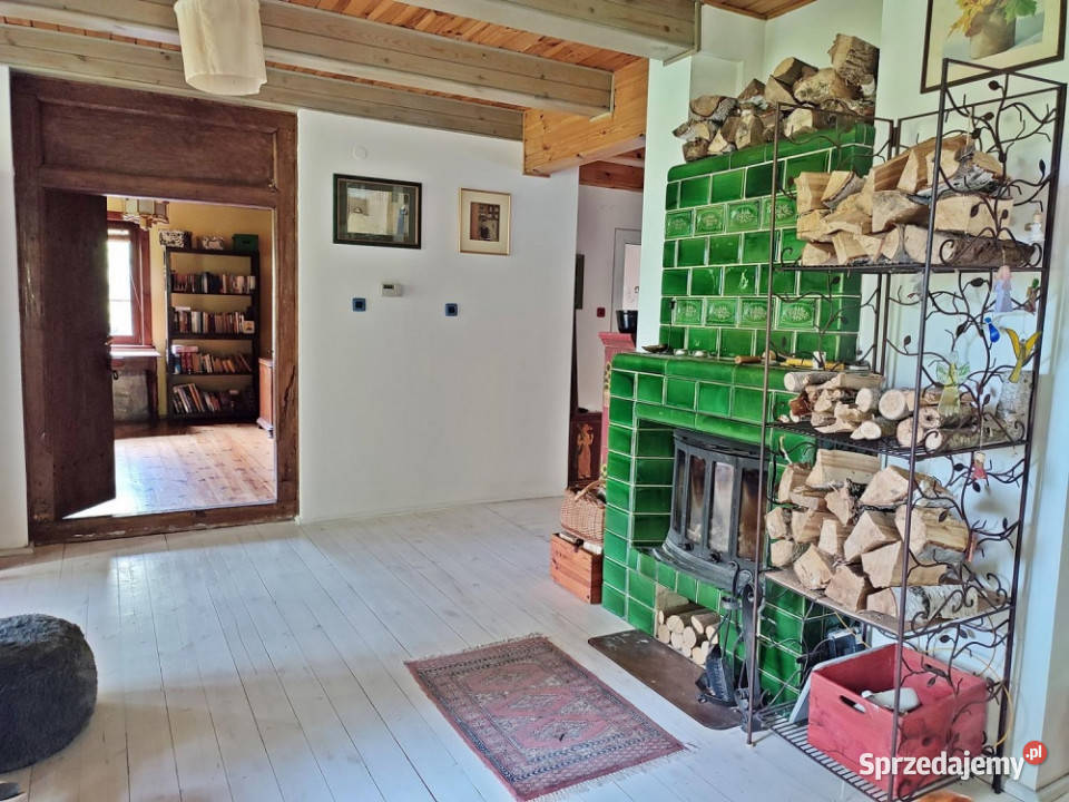 Drewniany dom w małej wiosce w lesie 35 centrum Dębe Wielkie