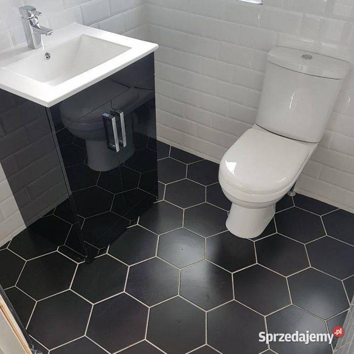 Gres heksagon CZARNY 24x24 usługa docięcia na