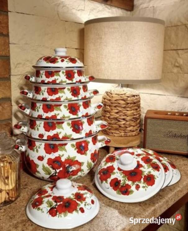 219 Garnki emaliowane duże makin