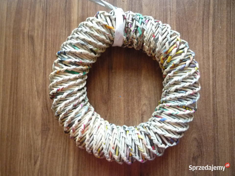 Duży Wianek baza do stroików Origami z gazet szary Szczecin