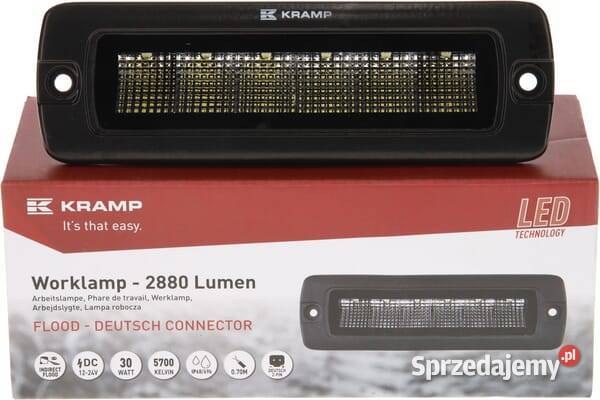 Lampa robocza LED prostokątna 30W 2880lm 1224V Kamionna