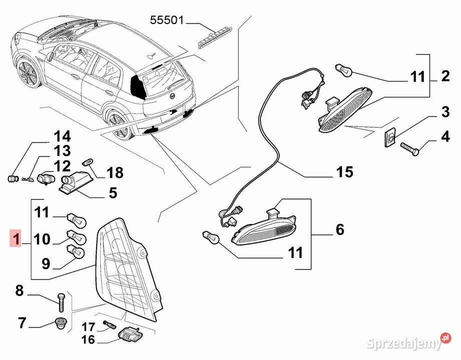 LAMPA PRAWA TYLNA TYŁ FIAT GRANDE PUNTO 0512 sprzedam