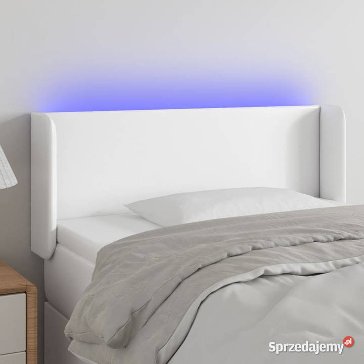Zagłówek do łóżka z LED biały 103x16x7888 Warszawa