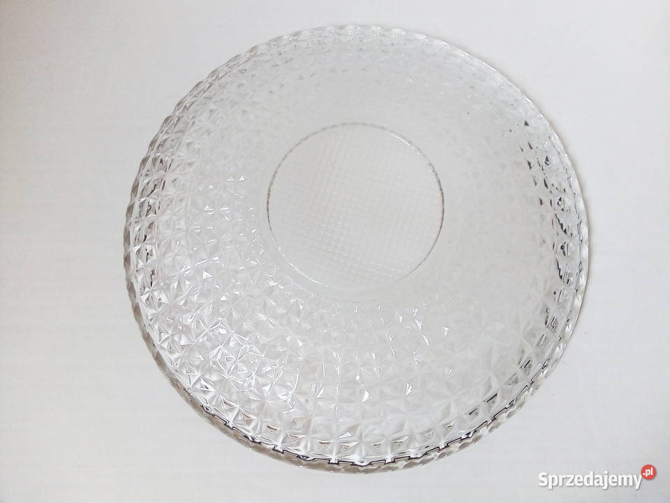 duży szklany talerz patera Ząbkowice vintage PRL śląskie Częstochowa