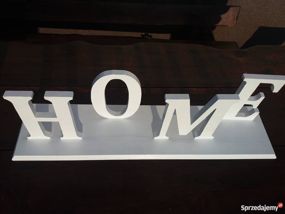 Napis drewniany HOME dekoracja ozdoby litery Zawiercie