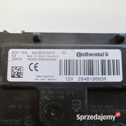 MODUŁ STEROWNIK RENAULT CLIO DACIA 284B18663R Rakoniewice sprzedam