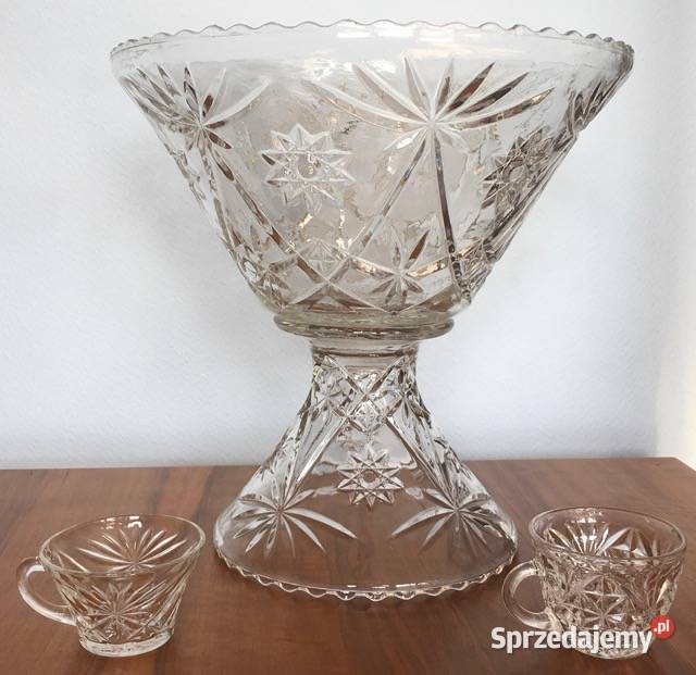 Vintage Zestaw eleganckich szklanych naczyń do małopolskie